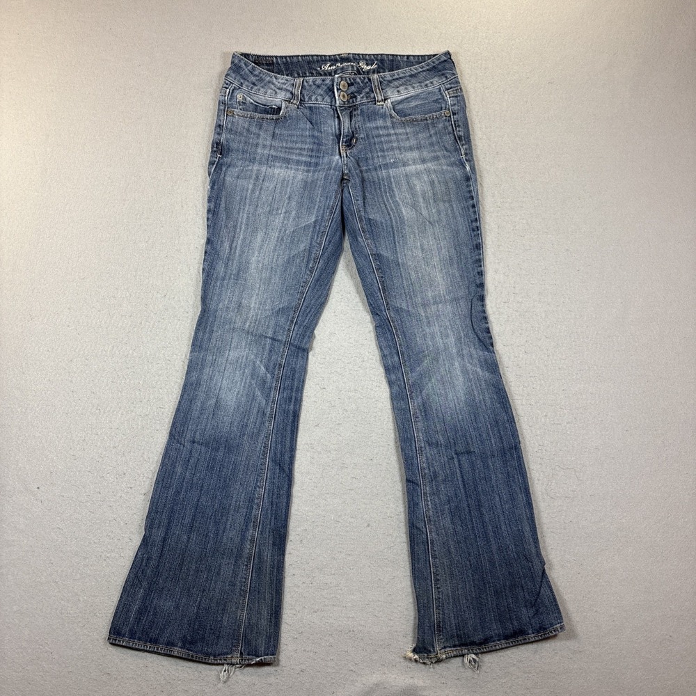 American Eagle Artist Flare Jeans Super Stretch Blue Women's 6‎ Y2K Retro